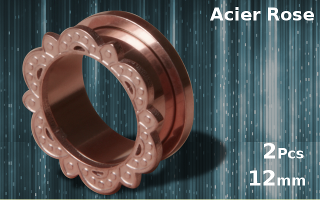 Tunnel acier Rose vissable 12 mm