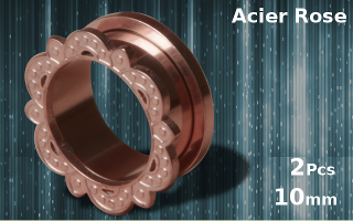 Tunnel acier Rose vissable 10 mm