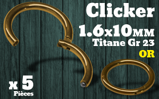 clicker titane grade 23 dore 1.6 x 10
