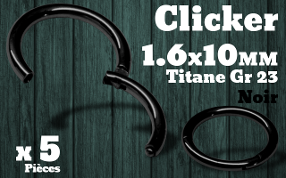 clicker titane grade 23 1.6 x 10 Noir
