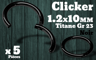 clicker titane grade 23 1.2 x 10 Noir