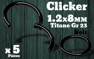 clicker titane grade 23 1.2 x 8 Noir