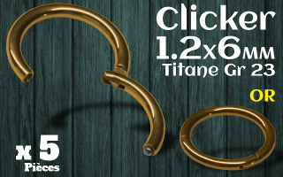 clicker 1.2 x 6 titane grade 23 dore