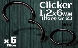 clicker 1.2 x 6 titane grade 23 noir