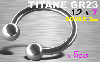 Lot de 5 circulaire 1.2 x 7 - boule 3 mm - TITANE