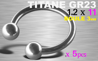 Lot de 5 circulaire 1.2 x 11 - boule 3 mm - TITANE