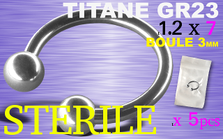 Lot de 5 circulaire 1.2 x 7 - boule 3 mm - TITANE - STERILE