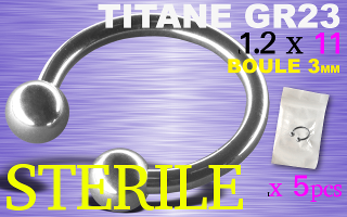 Lot de 5 circulaire 1.2 x 11 - boule 3 mm - TITANE - STERILE