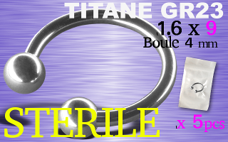 Lot de 5 circulaire 1.6 x 9 - boule 4 mm - TITANE - STERILE