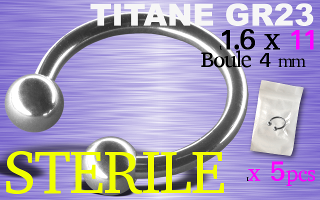 Lot de 5 circulaire 1.6 x 11 - boule 4 mm - TITANE - STERILE