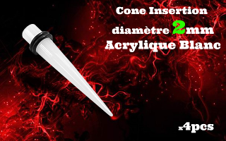 elargisseur acrylique blanc 2 mm