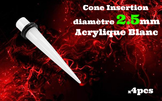 elargisseur acrylique blanc 2.5 mm