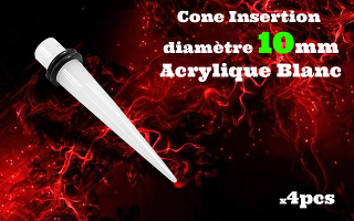 elargisseur acrylique blanc 10 mm