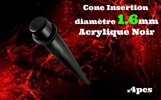 elargisseur acrylique noir 1.6 mm