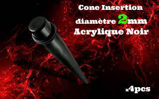 elargisseur acrylique noir 2 mm