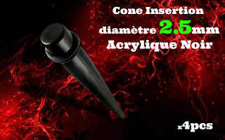elargisseur acrylique noir 2.5 mm