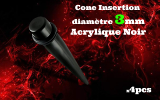 elargisseur acrylique noir 3 mm
