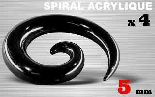 spiral acrylique noir 5 mm