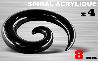 spiral acrylique noir 8 mm