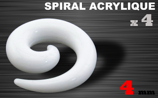 spiral acrylique blacn 4 mm