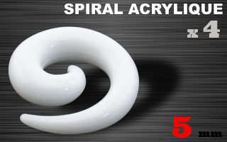 spiral acrylique blacn 5 mm