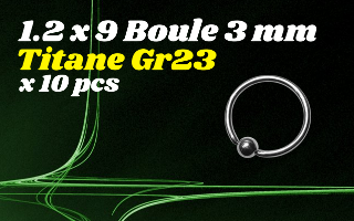 bcr titane 1.2 x 9 boule 3 mm