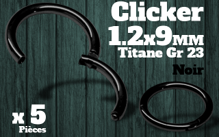 clicker titane grade 23 - 1.2 x 9 Noir