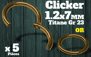 clicker titane grade 23 - 1.2 x 7 dore