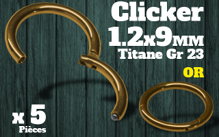 clicker titane grade 23 - 1.2 x 9 dore