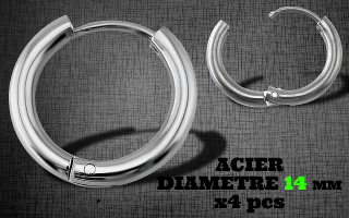 Anneau clicker a charniere Acier diam. 14 mm-cylindre 2.5mm