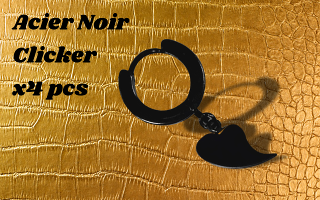 Clicker acier Noir coeur tribal