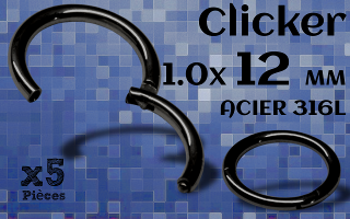 clicker acier Noir 1.0 x 12 mm