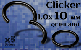 clicker acier Noir 1.0 x 10 mm