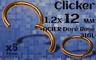 clicker acier Dore Rose 1.2 x 12 mm