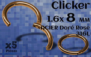 clicker acier Dore Rose 1.6 x 8 mm