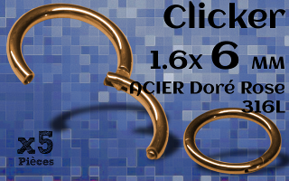 clicker acier Dore Rose 1.6 x 6 mm