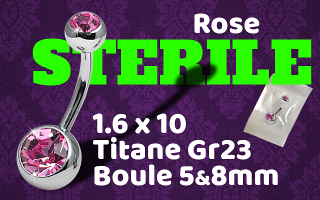 bananabell titane Gr23 double strass serti rose STERILE