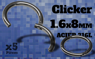 clicker 1.6 x 8mm acier