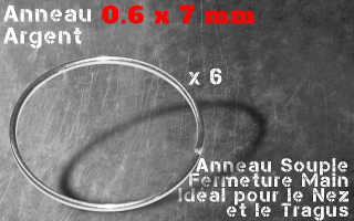 Anneau souple argent 0.6 x 7