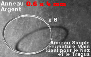 Anneau souple argent 0.6 x 4