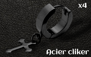 Anneau Acier Noir clicker - diametre 8 mm