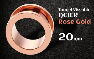 Tunnel vissable Acier Rose Gold 20 mm