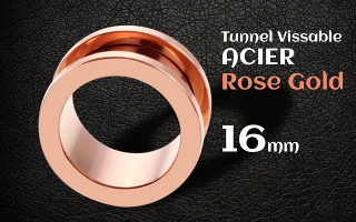 Tunnel vissable Acier Rose Gold 16 mm