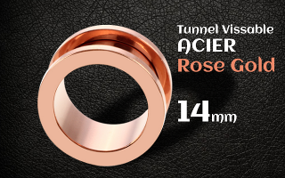 Tunnel vissable Acier Rose Gold 14 mm