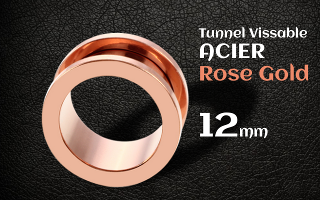 Tunnel vissable Acier Rose Gold 12 mm