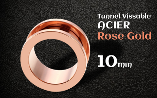 Tunnel vissable Acier Rose Gold 10 mm