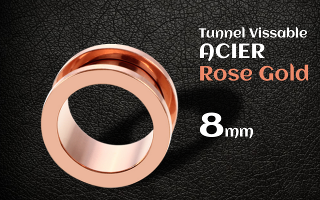Tunnel vissable Acier Rose Gold 8 mm