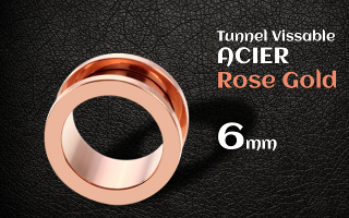 Tunnel vissable Acier Rose Gold 6 mm