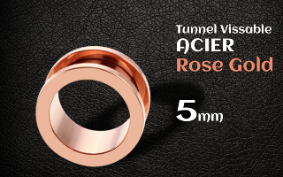 Tunnel vissable Acier Rose Gold 5 mm