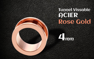 Tunnel vissable Acier Rose Gold 4 mm
